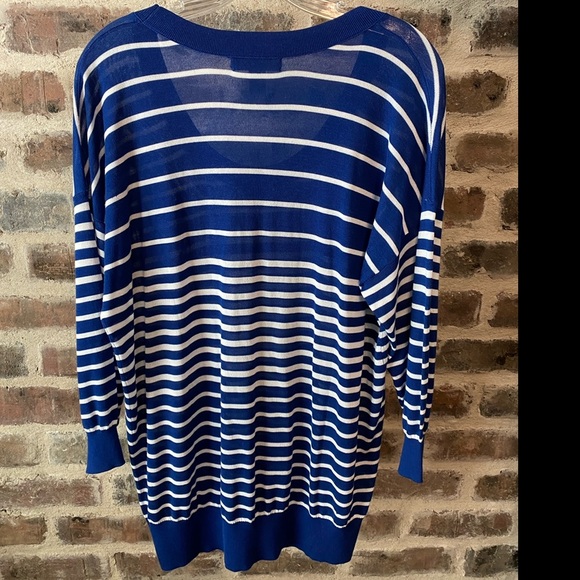 NWT Banana Republic Blue & White Tunic Length Sweater - Size XL - Picture 2 of 3